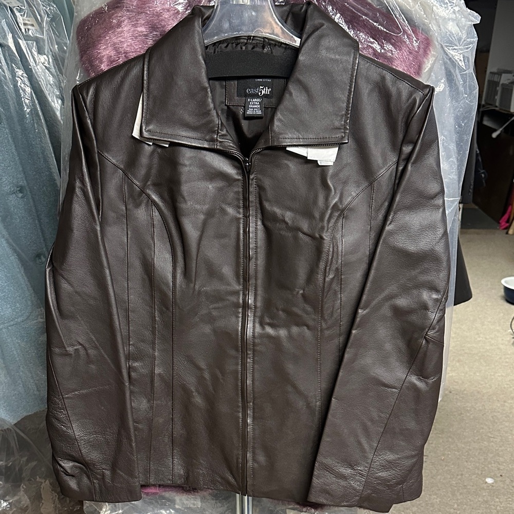 Classic Brown Leather Jacket for Women